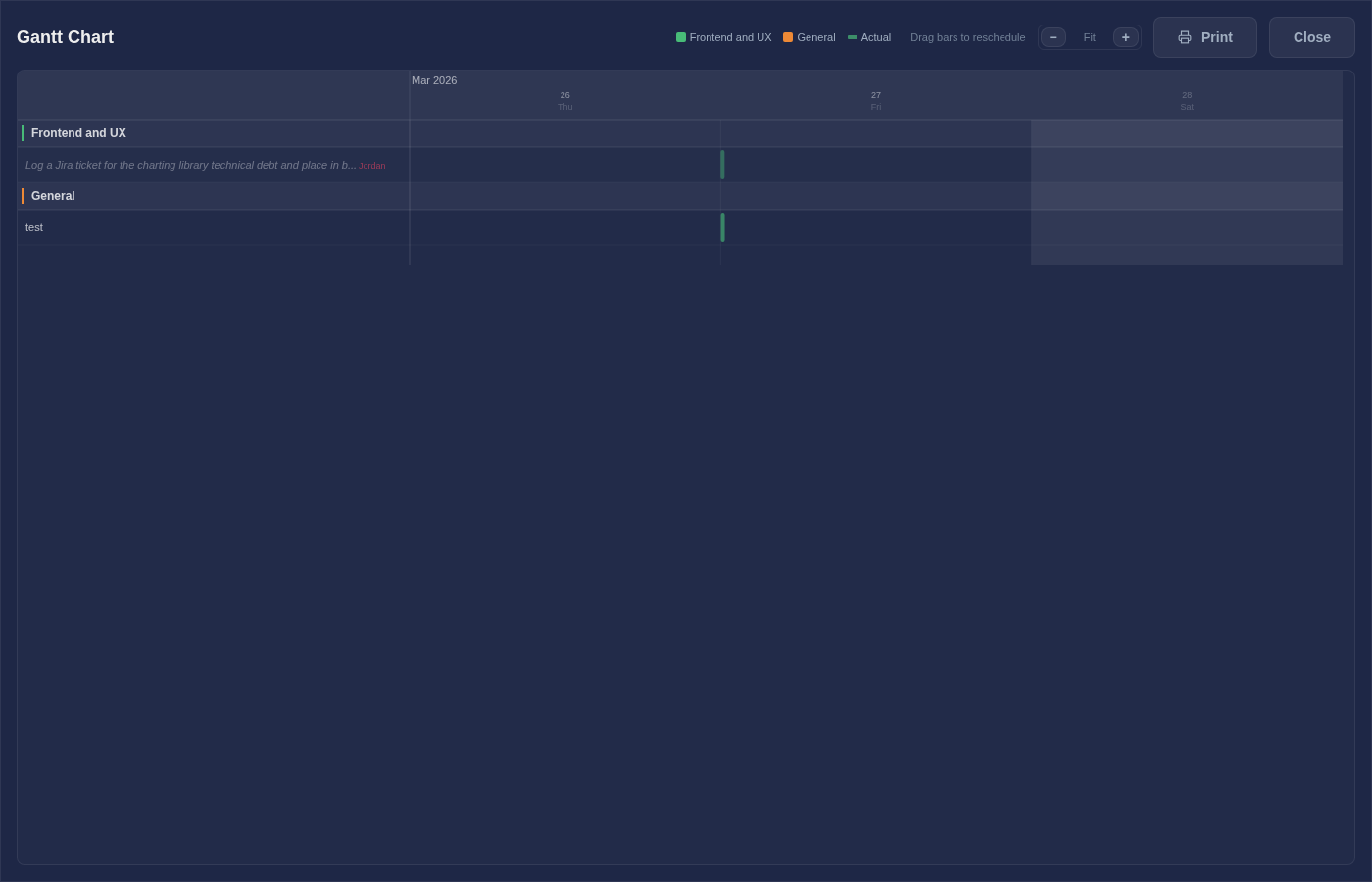 Interactive Gantt chart