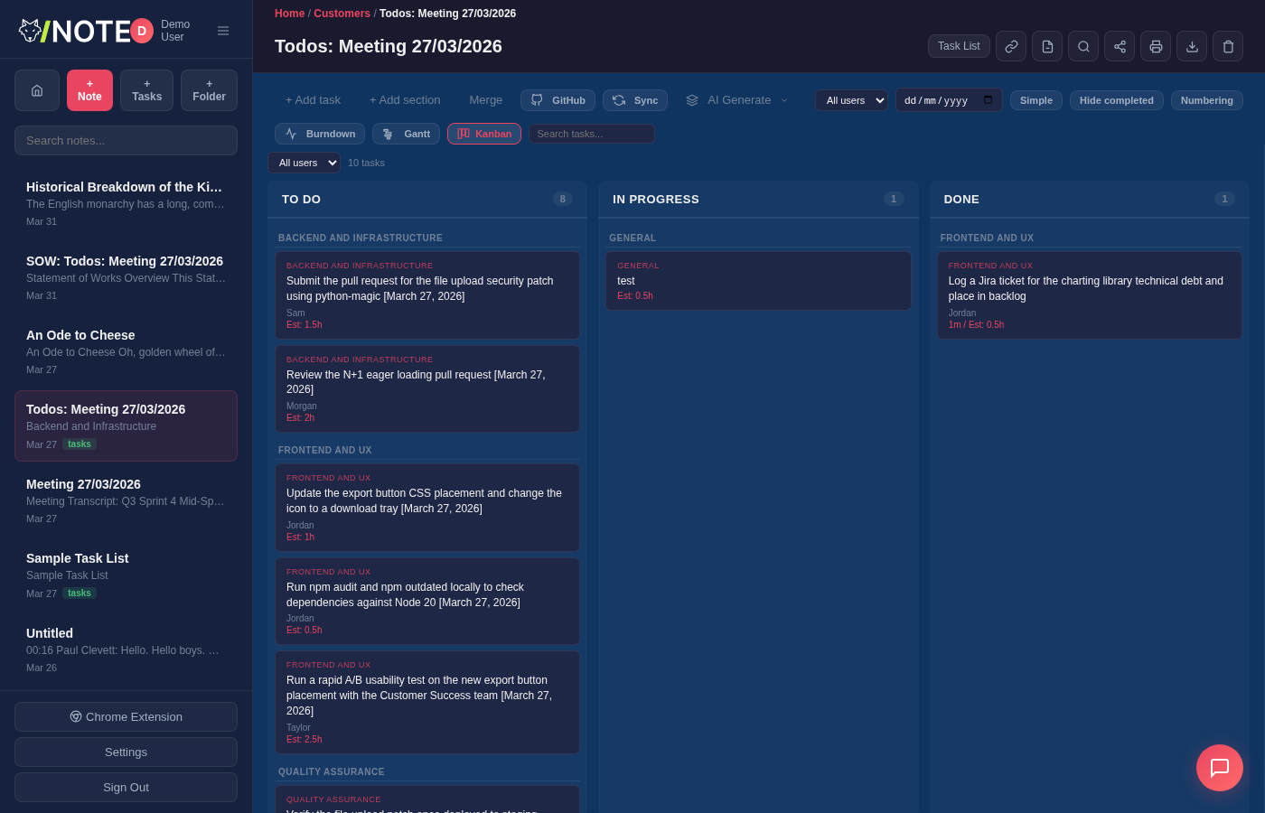 Kanban board view